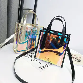 

Transparent jelly bag women 2020 new wild diagonal shoulder bag women glare handbag clearance sale price