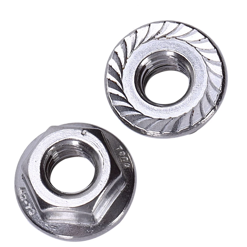 25 Pcs 304 Stainless Steel Serrated Flange Metric Hex Lock Nuts M6 Promotion