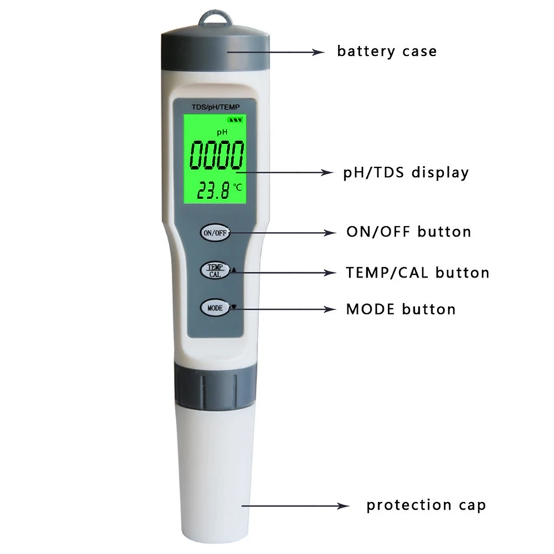 Профессиональный Цифровой тест воды er 3 в 1 тест Tds/Ph/Temp контроль качества воды тест er комплект для бассейнов питьевой воды