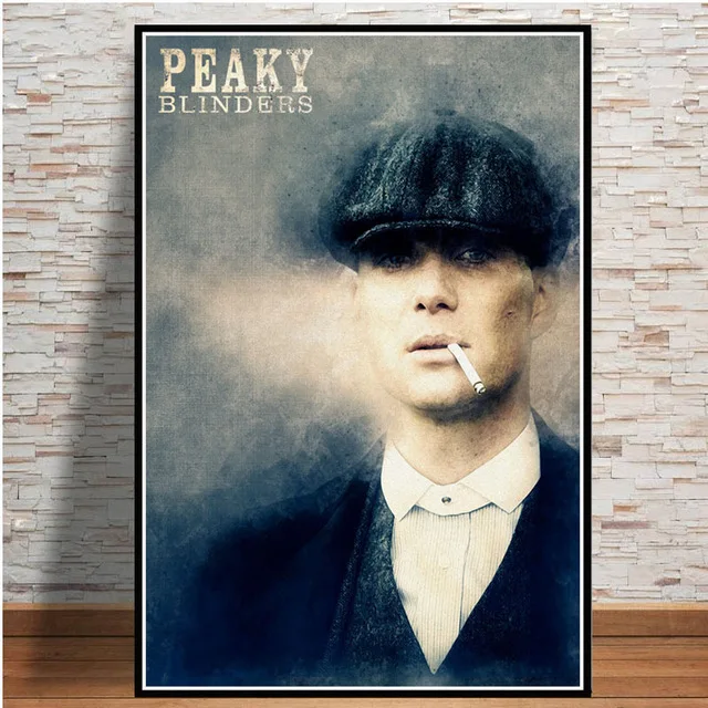 Золотой Peaky bliners Cillian Мерфи ТВ-шоу художественный постер Картина Настенная картина домашний декор, плакаты и принты - Цвет: Золотой