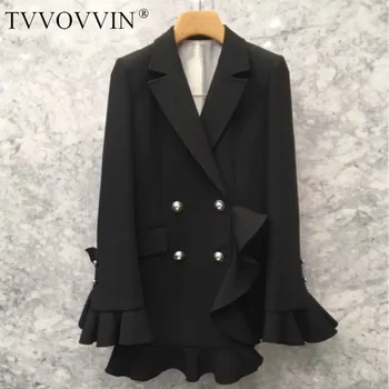 

TVVOVVIN Fashion Suit Jacket Female 2019Spring Korean Style Solid Color Women Jacket Temperament Double-breasted Women Tops X908