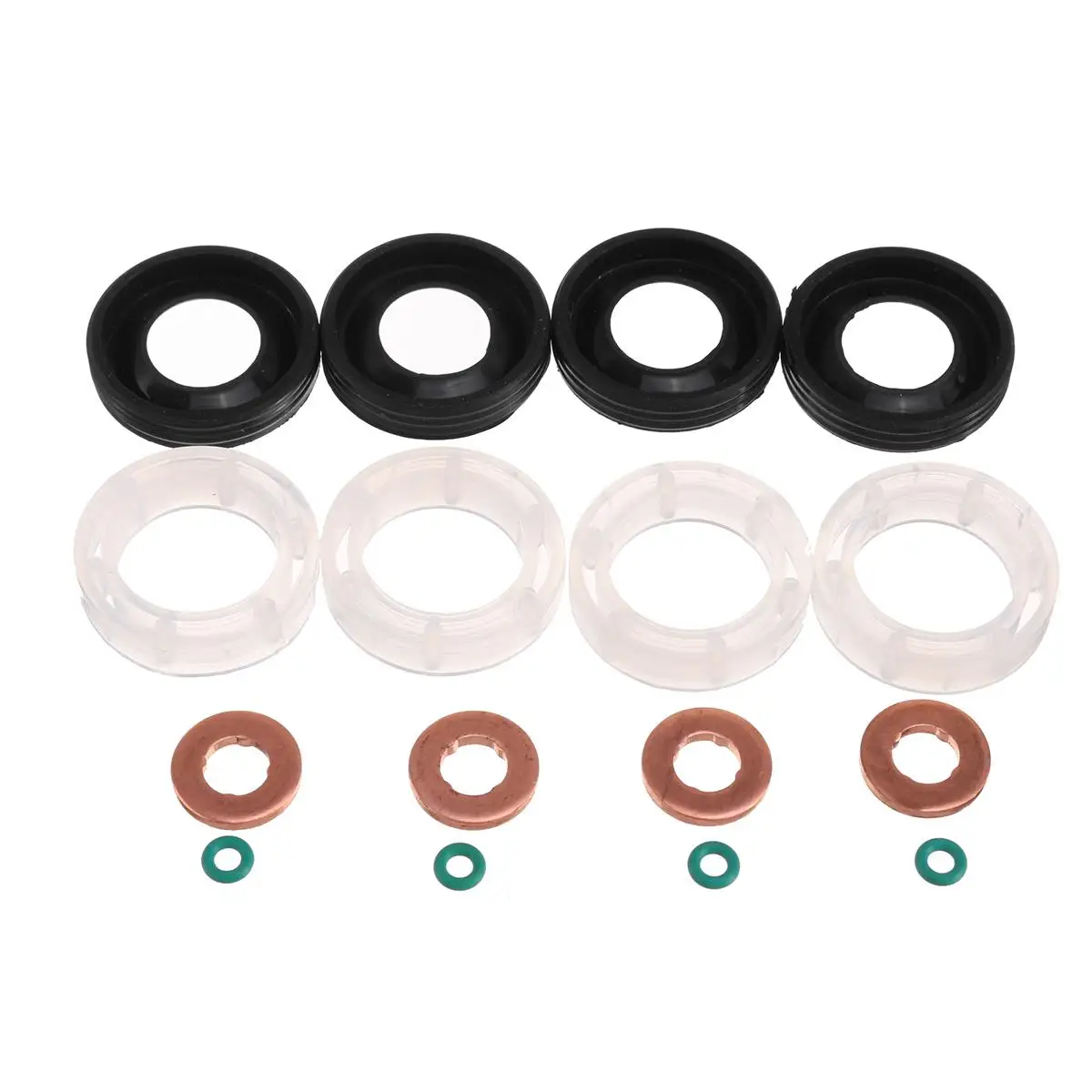 NEW Car 16PCS FUEL INJECTOR SEAL+PROTECTORS+WASHER+O-RING FOR PEUGEOT 207/ 307/ 407 1.6 HDI 2004 Car 198299