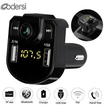 

Handsfree Auto Bluetooth 4.0 FM Transmitter Car Charger Dual USB Adapter Car Mp3 Player Wireless Audio Receiver