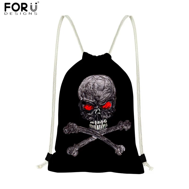 FORUDESIGNS/модный шнурок сумки панк череп розовый принт досуг рюкзак на веревках для женщин Cinch Sack Worek plecak Sznurek - Цвет: HMC865Z3