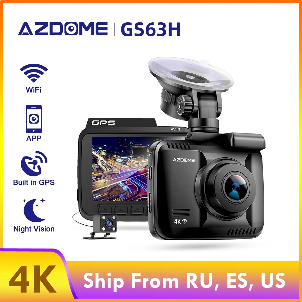AZDOME Автомобильный DVR видеорегистратор GS63H 4K Встроенный GPS координаты скорости WiFi Двойная Линза Автомобильная камера видеорегистратор ночно... AZDOME Автомобильный DVR видеорегистратор GS63H 4K Встроенный GPS координаты скорости WiFi Двойная Линза Автомобильная камера видеорегистратор ночно...