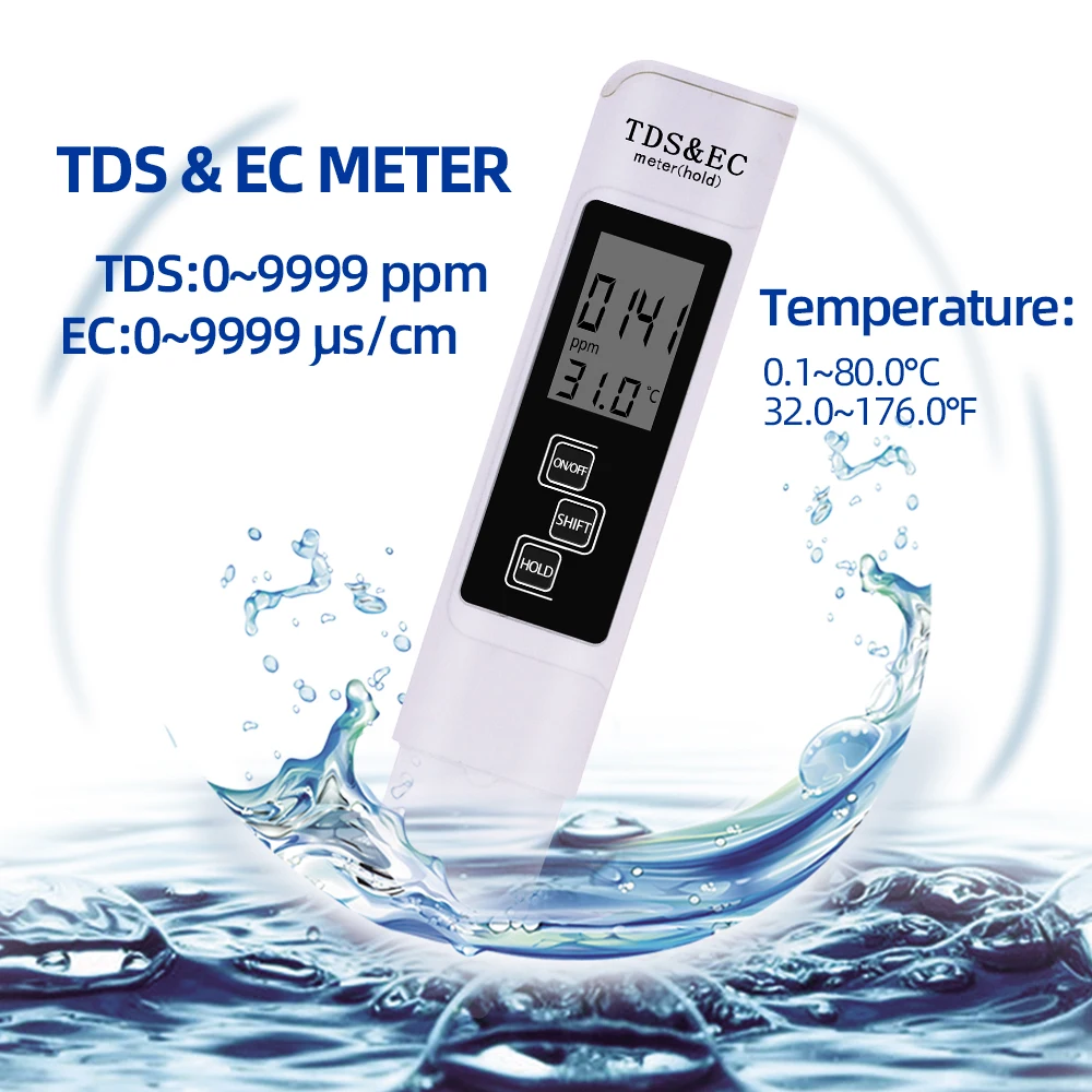 Portable LCD Digital PH Meter 0.01 + TDS EC Tester Pen Water Purity PPM Filter Hydroponic For Aquarium Pool Wine Urine 40% ph meter,water quality tester
