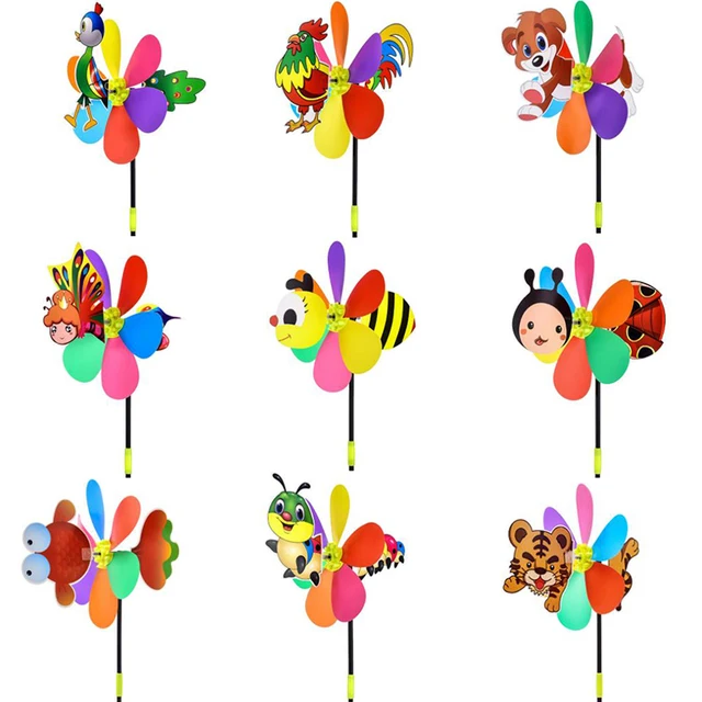 21inch Colorful Plastic Windmill Toys Pinwheel Self-assembly Windmill Home Garden Yard Decor Outdoor Gifts Children's Toy 2