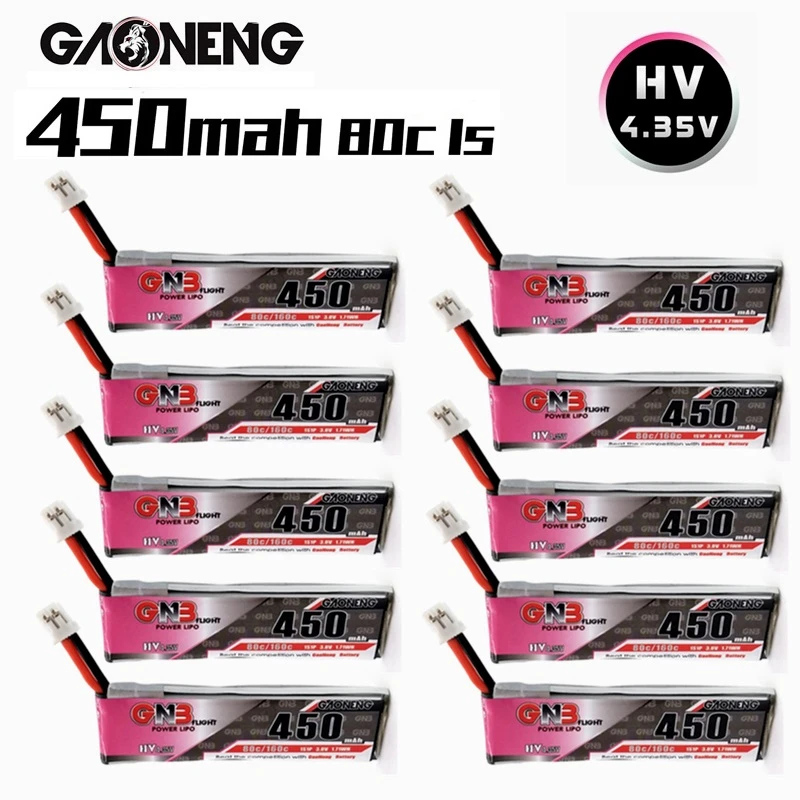 Аккумулятор GNB 1S 450 мАч 3 8 в 80C Max 160C 4 35 HV Lipo для дрона M80S Tiny7 Beta 75s Emax Tinyhawk Snapper7 с