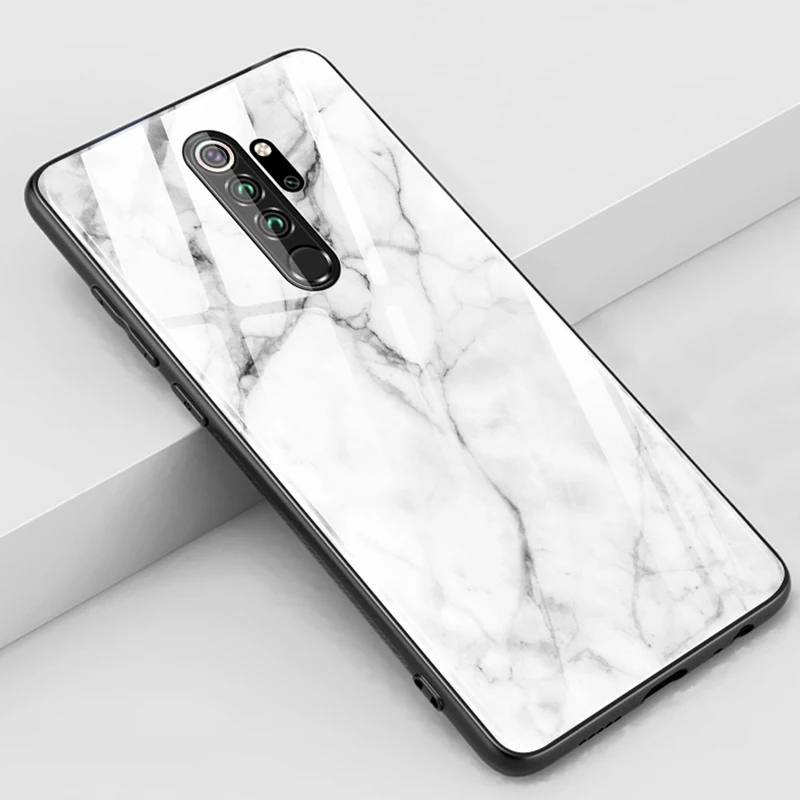 Colorful marble Чехол с пятнистым стеклом для xiaomi redmi note 8 Pro, закаленное стекло для redmi note 8 t, защитный чехол для телефона, роскошный чехол - Цвет: Colorful marble