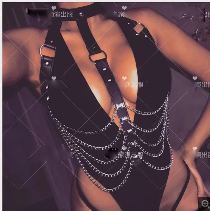 Сексуальные костюмы с цепочкой для ночных клубов ds вечерние девочек Одежда