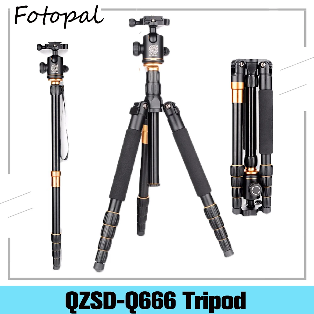 Trípode para cámara de viaje profesional, monopié ligero de QZSD Q666, cabeza de bola de aluminio, compacto, para cámara Digital SLR tripod|alloy tripodtripod folding - AliExpress