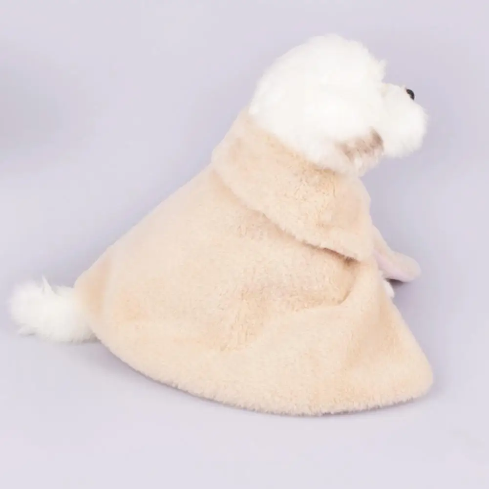 Soft Pet Cape Buckle Closure Keeping Warmth Skin Friendly Dogs Cloak Coat Pet Small Animals Dogs Cats Supplies Winter Clothes