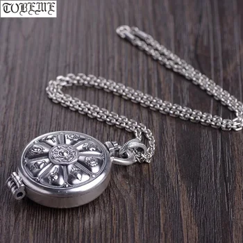 

100% 990 Silver Tibetan Gau Pendant Necklace the Eight Buddhist Auspicious Sacred Symbols Pendant Buddhist Prayer Box Pendant