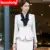 Женский деловой костюм с длинным рукавом, пиджак и юбка с оборками, комплект из двух предметов, одежда для офиса, лето 2020 - изображение