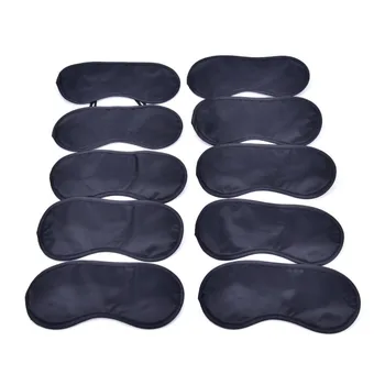 

10Pcs Gift Travel Sleeping Eye Mask Black Shade Blindfold Eye Patch Night Economic Sleep & Snoring 18.5 X 8.5cm