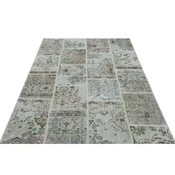 

Handmade Beige Vintage Overdyed Patchwork Area Rug 160x230 Cm-5'3''X7'7''