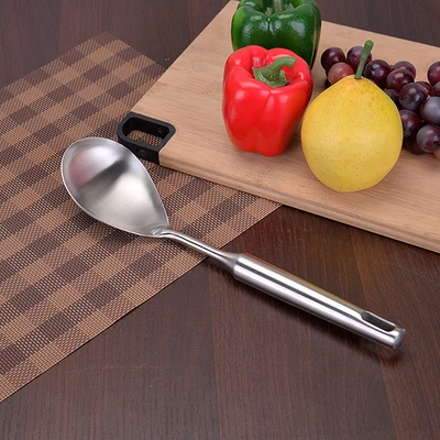 Кухонная утварь набор посуды для приготовления пищи лопатка ложка-Лопатка ложка ковш из нержавеющей стали кухонные гаджеты - Цвет: 1pc Rice Spoon