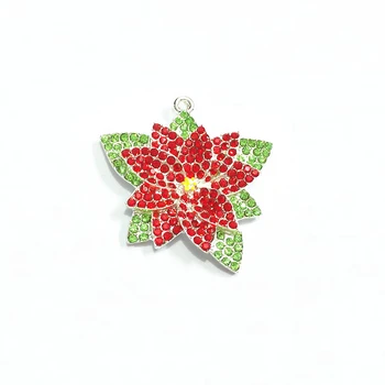 

Newest ! 40mm 10pcs/lot Christmas Flower Rhinestone Pendants