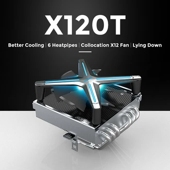 

ALSEYE X120T Radiator Tower Down CPU Radiator RGB Fan 120mm PWM 4-Pin 6 Heat Pipe Radiator for LGA 775 115X 1366 2011