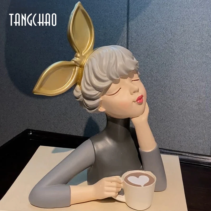 Скандинавский Декор TANGCHAO для девушек современная статуя из смолы украшение дома