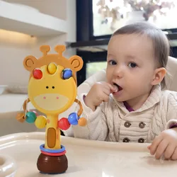 Jouet à ventouse pour nouveau nés de 0 à 12 mois, anneau de dentition pour bébés, hochets souples, éducatifs, Montessori, pour filles et garçons, cadeaux d'anniversaire 