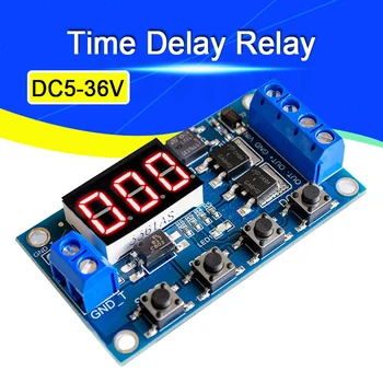 

DC5-36V Dual MOS LED Digital Time Delay Relay Trigger Cycle Timer Delay Switch Circuit Board Timing Control Module DIY