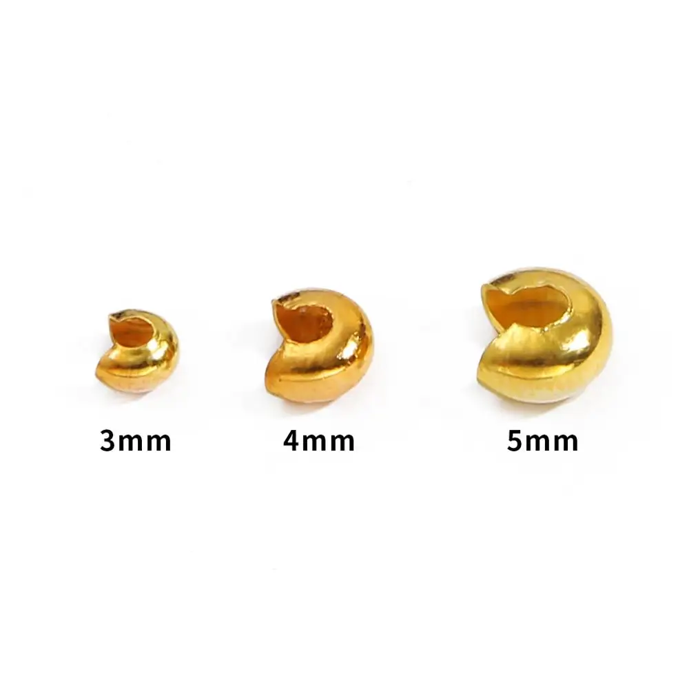 Assorted Sizes Plated Alloy Crimp Bead Covers - 100pcs Jewelry Making Accessories