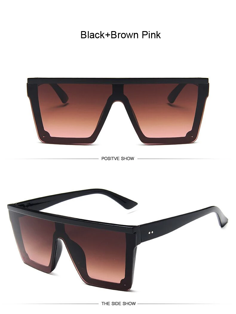 Негабаритные Квадратные Солнцезащитные очки женские роскошные брендовые модные плоские Топы Большие розовые черные прозрачные линзы