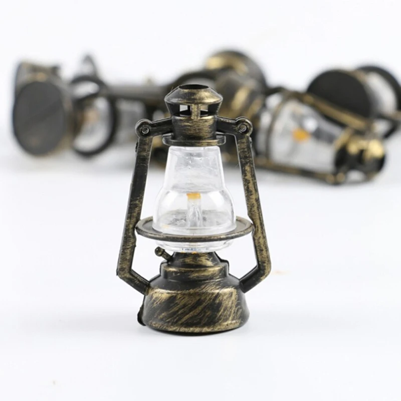 

Doll House Miniature Dollhouse Accessories 1:12 Mini Oil Lamp Decor Pretend Play Toy Miniature Living Room Kids Girls Toy