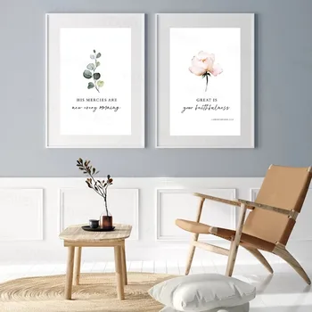 

Lamentations Bible Verse Watercolor Flowers Painting Canvas Prints Scripture Quotes Poster Bedroom Wall Art Pictures Decor