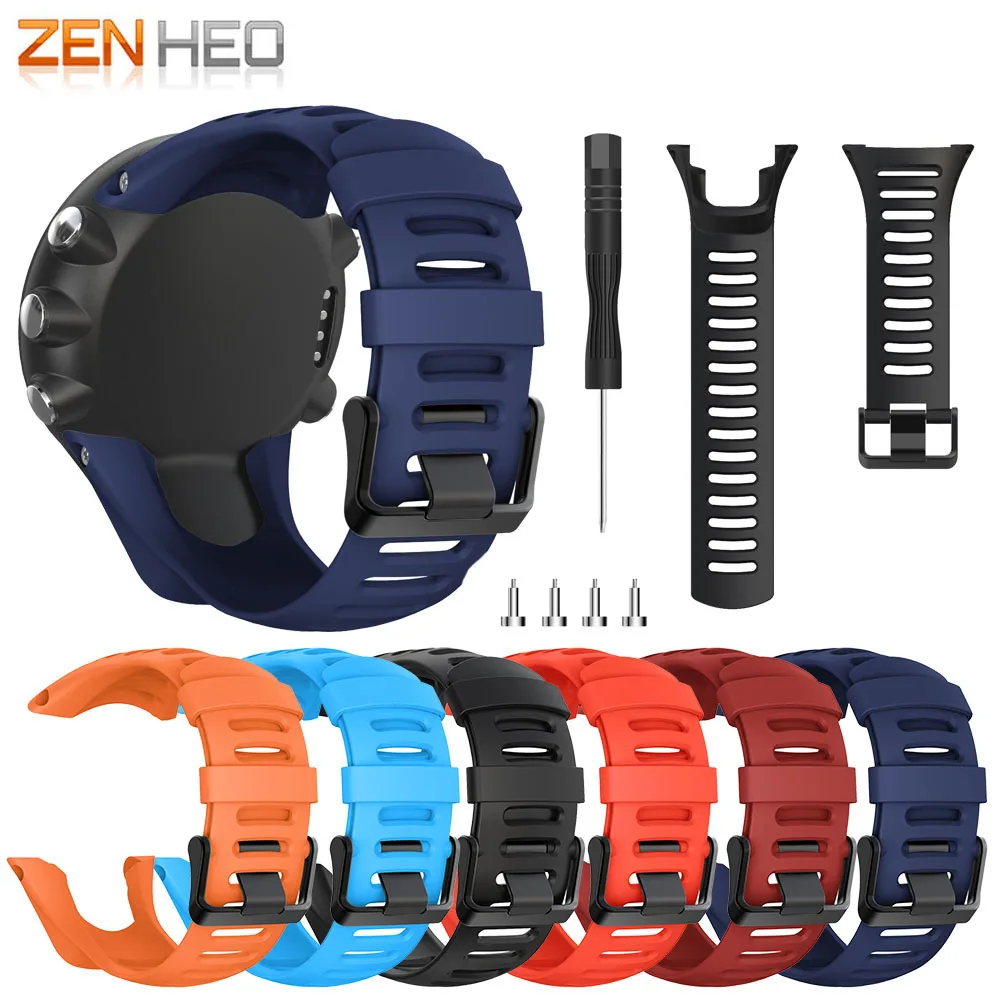 

Rubber Silicone Strap For SUUNTO Ambit 1 2 3 2R 2S Ambit 3S 3R 3P Watchbands 24MM Sport Watch Band Black Buckle Wrist Bracelet