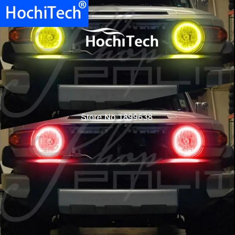 For Toyota FJ Cruiser 2007 08 2009 2010 2011 2012 2013 2014 RGB LED headlight rings halo angel demon eyes with remote controller |