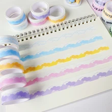 

Ins Cloud Landscaping and Paper Tape DIY Lovely Girl's Heart Account Collage Decoration Anbu Mask Stickers for Diary Papeleria