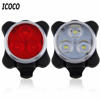 

Practical Cycling Bicycle 3 LED Head Front Rear Tail light Rechargeable Battery With USB Charging Cable 2 Color Available