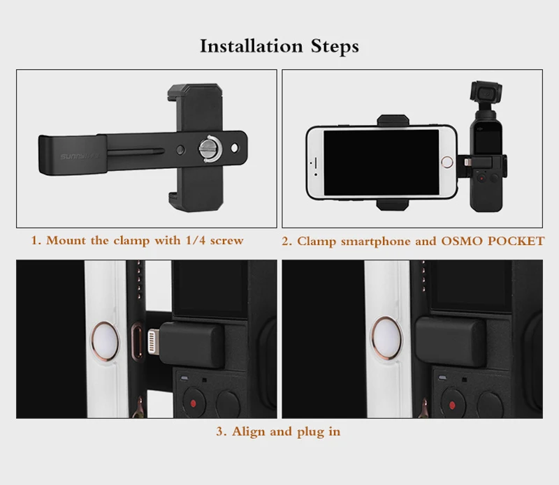 DJI OSMO Карманный смартфон 1/4 дюймов винтовой держатель Крепление зажим для мобильного телефона OSMO Карманный ручной камеры поддержка аксессуар