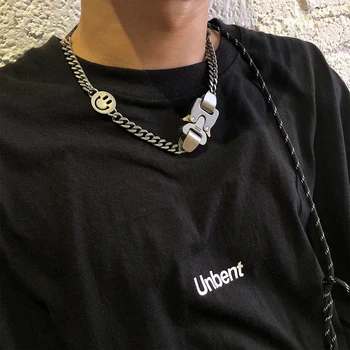 

High Street Hip Hop ALYX 4 Buckle Necklaces Men Women Removable Dual-use Necklace 1017 ALYX 9SM Stainless Steel Necklace
