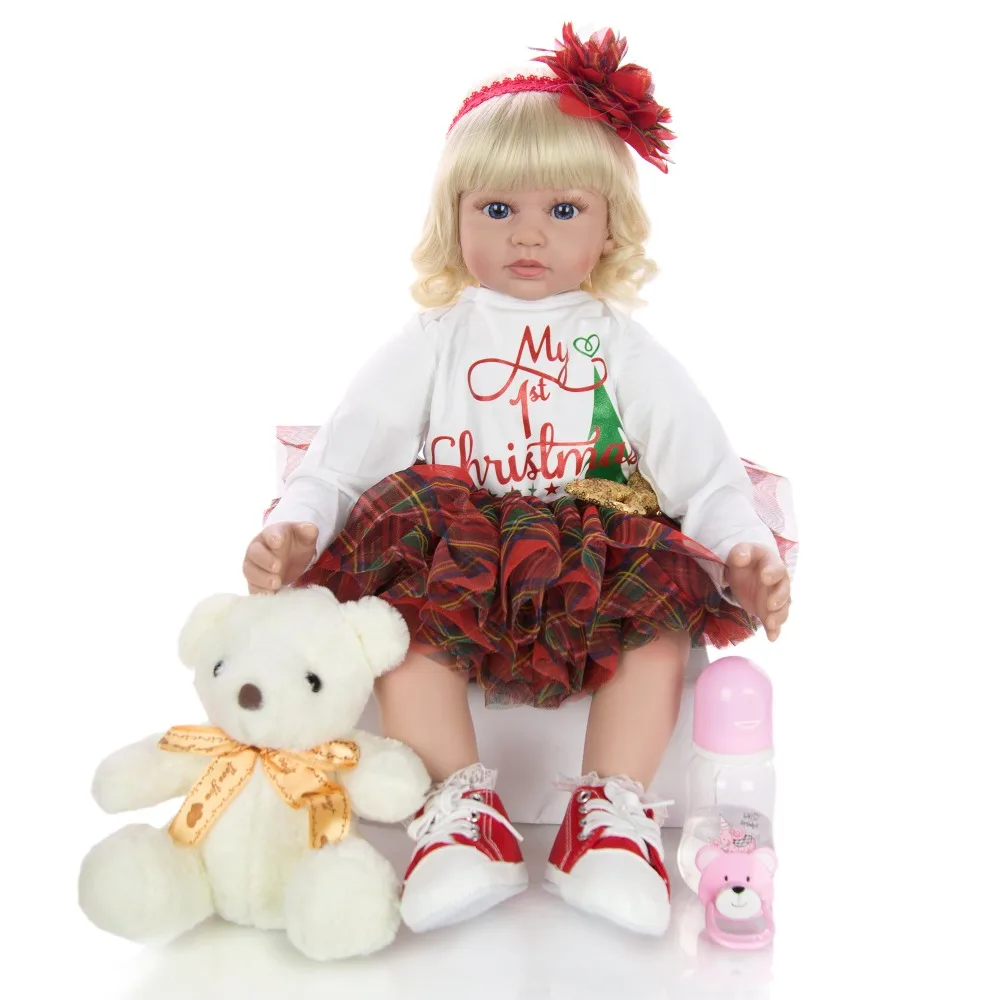 DollMai принцесса кукла bebe reborn для маленьких девочек 2" 60 см силиконовые виниловые конечности мягкое тело reborn baby doll l. o. l игрушки подарок