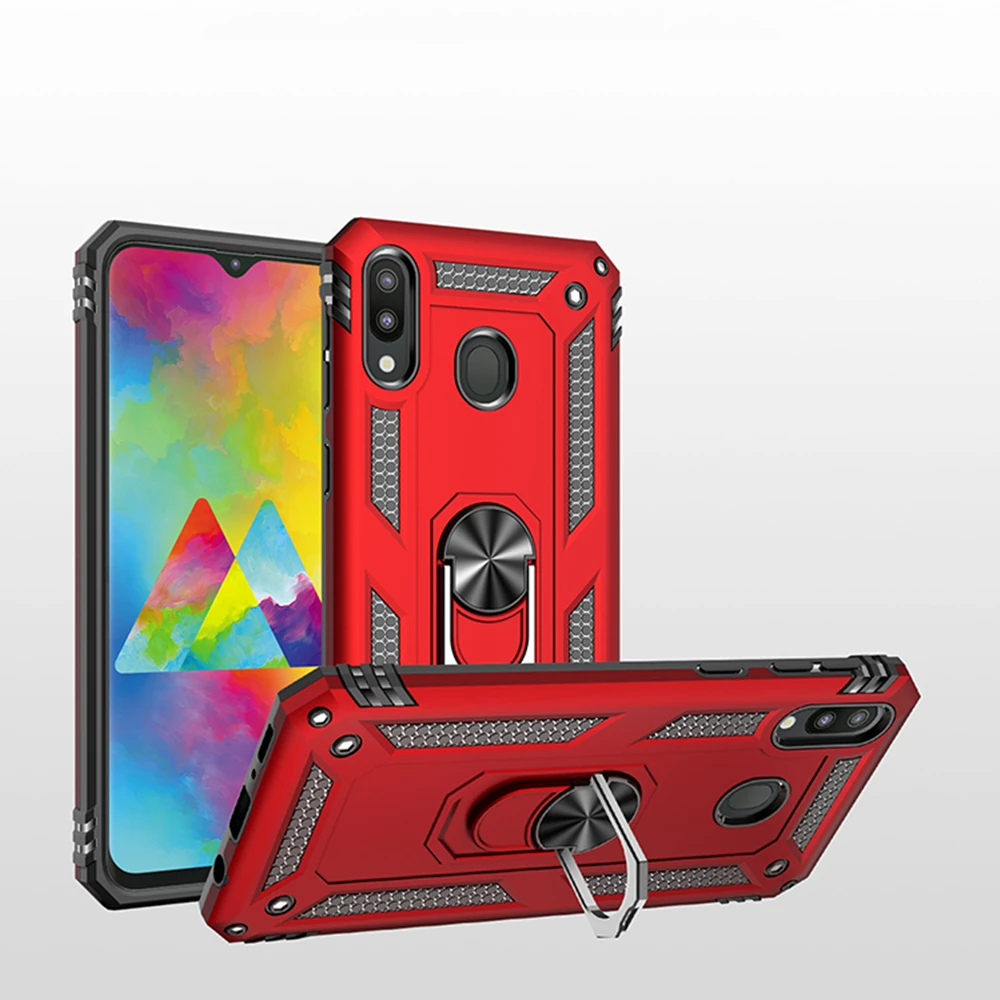 Для samsung Galaxy M10 M20 M30 M40 M30S A9S A9 Star A908 A90 5G J8 военный противоударный чехол из ТПУ ПК с кольцом и магнитной подставкой для автомобиля