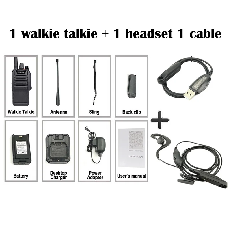 add 1headset 1cable Baofeng Bf-9700 7 Вт Высокая мощность рация IP67 около 12 часов UHF& VHF 400-520 МГц радио Comunicador Ham dmr радио boafeng - Цвет: add 1headset 1cable