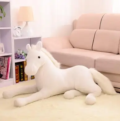 70*40cm Giant Stuffed Simulation Animal Horse Plush Toy Prone Horse Doll Kids Children Birthday Xmas Gift Home Decoration