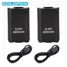 

2PCS 4800mAh Batteries for Microsoft Xbox 360 Xbox360 Wireless Game Controller Gamepad Ni MH Replacement Backup Battery Pack