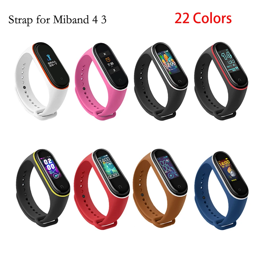 Ремешок для Xiaomi Mi Band 4 3 Силиконовый Браслет замена MiBand запястье двойной цвет ТПУ