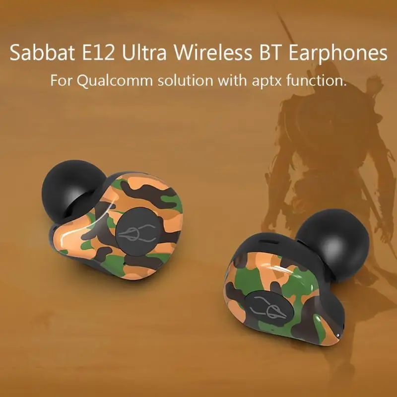 Sabbat E12 Ultra Wireless Bluetooth 5.0 Earphone APTX 3D Stereo Lossless HIFI Music Headset Mini In-ear Noise Cancelling Earbuds