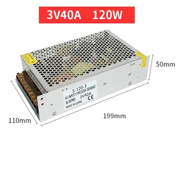 

120W 3V 40A regulated switching power supply 110V 220V ac to dc transformer S-120-3 for industrial monitoring