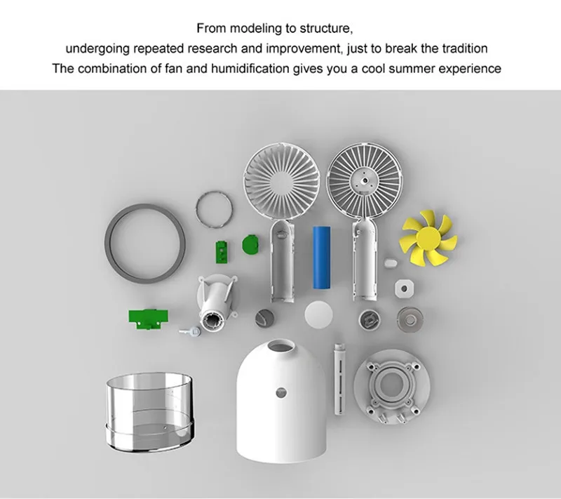 Новый распылитель воздуха вентилятор с увлажнением 2 в 1 портативный usb-мини вентилятор эфирное масло диффузор немой летний кондиционер
