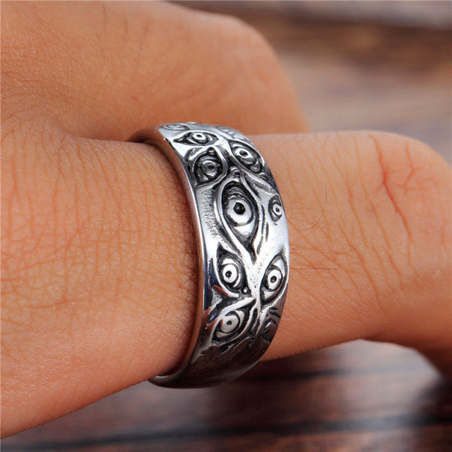 Gothic Lucifer Satan Signet Ring Fashion Punk Stainless Steel Seal Ring Men and Women Pagan Party Jewelry Gift Wholesale