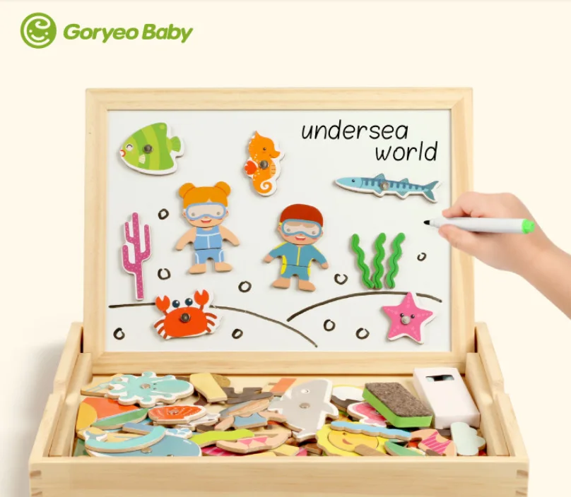 Южная Корея goryeobaby детская доска для рисования Магнитная Joypin пляж океанов Пазл «Рыбалка» головоломка детские строительные блоки игрушка