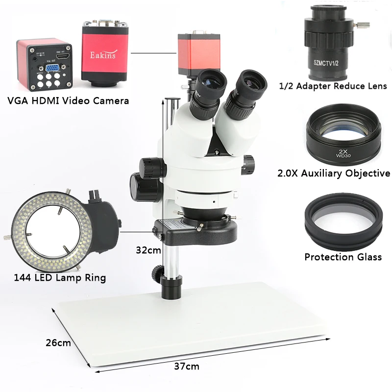 PCB паяльная лаборатория для ремонта промышленных 7X 45X 90X Simul-focal Тринокулярный Стерео микроскоп VGA HDMI видеокамера 720P 13MP