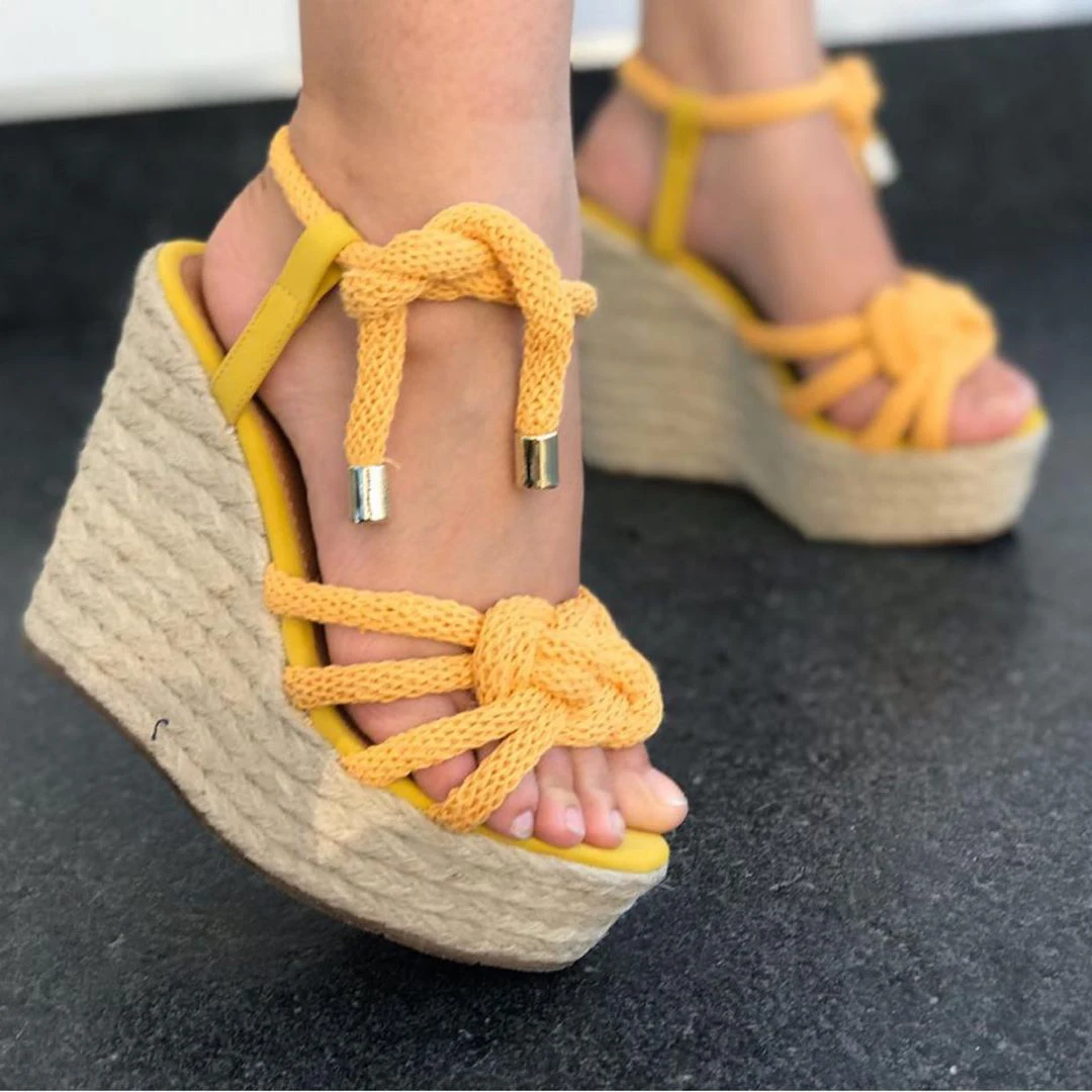 

Women Summer Wedge Sandals Female Lace-up Platform Fashion High Heel Sandals Fashion Ankle Strap Open Toe Ladies Shoes Size 43