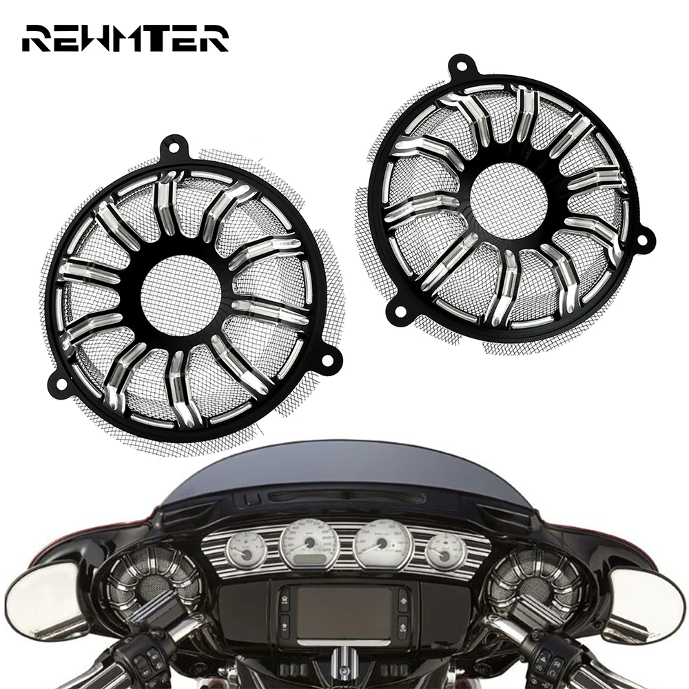 Мотоцикл фронтальный динамик гриль Маска крышка Алюминий для Harley Touring Street Glide FLHX Electra Glide Tri Glide модели